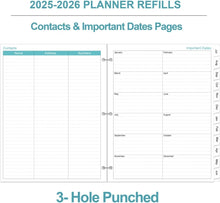 Load image into Gallery viewer, Daily Planner Refill 2025-2026 - Luxurious 8.5" x 11" Format for Daily Mastery