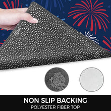 Load image into Gallery viewer, Stain Resistant Red, White, &amp; Blue Doormat - Festive Welcome Mat 18x30 Inches