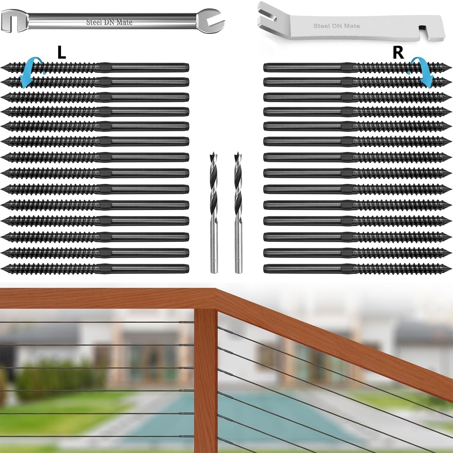 Elegant T316 Stainless Steel Deck Railing Hardware with Easy Installation Kit