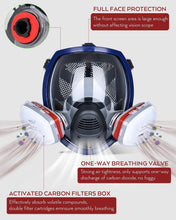 Load image into Gallery viewer, Reusable Gas Mask with Activated Carbon Filters - Protect Against Smoke &amp; Dust