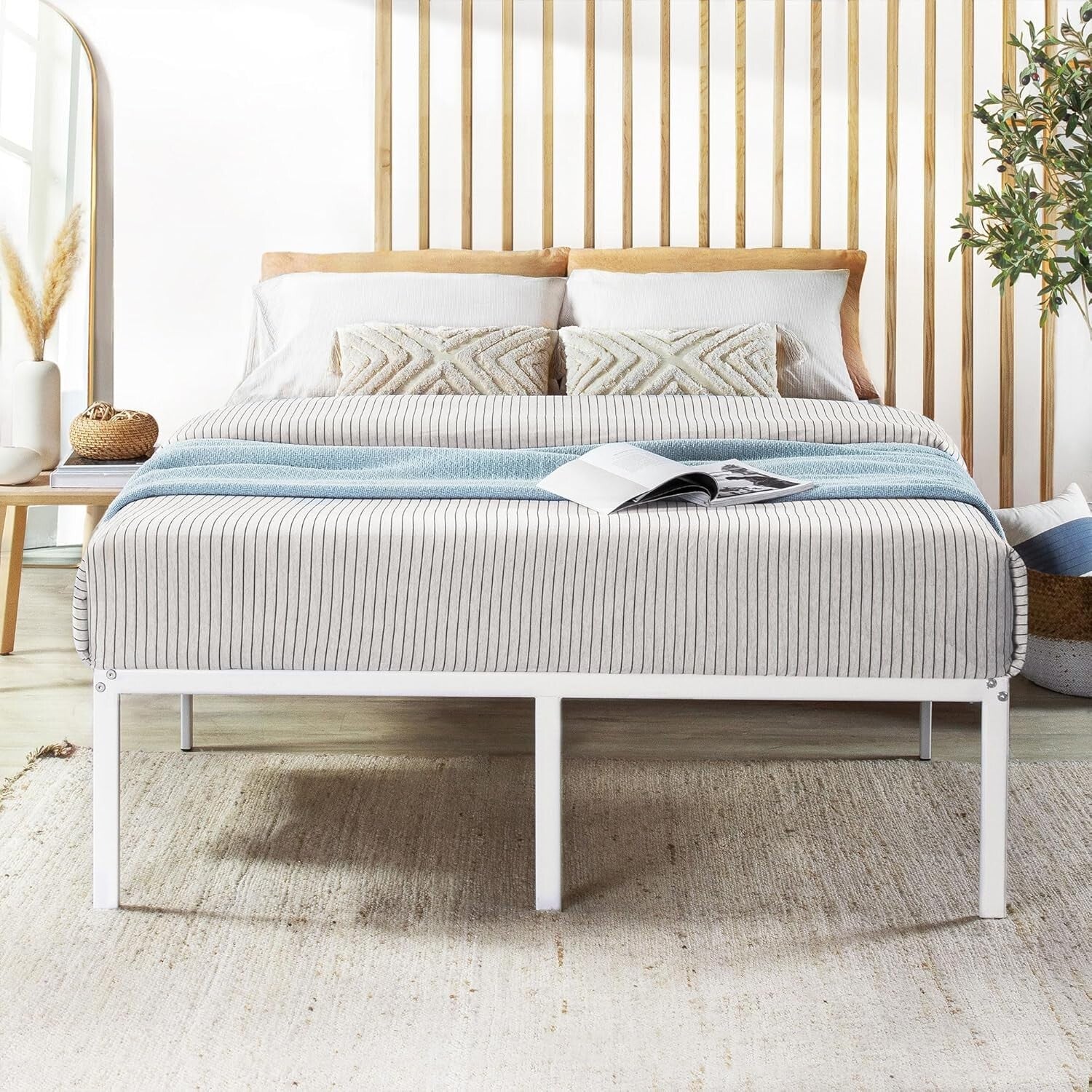 Heavy Duty Full-Size Metal Bed Frame with 14-Inches of Under-Bed Storage Space