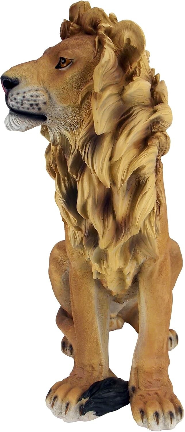 Exquisite 27-Inch King of Beasts Lion Statue for Outdoor Garden Decor