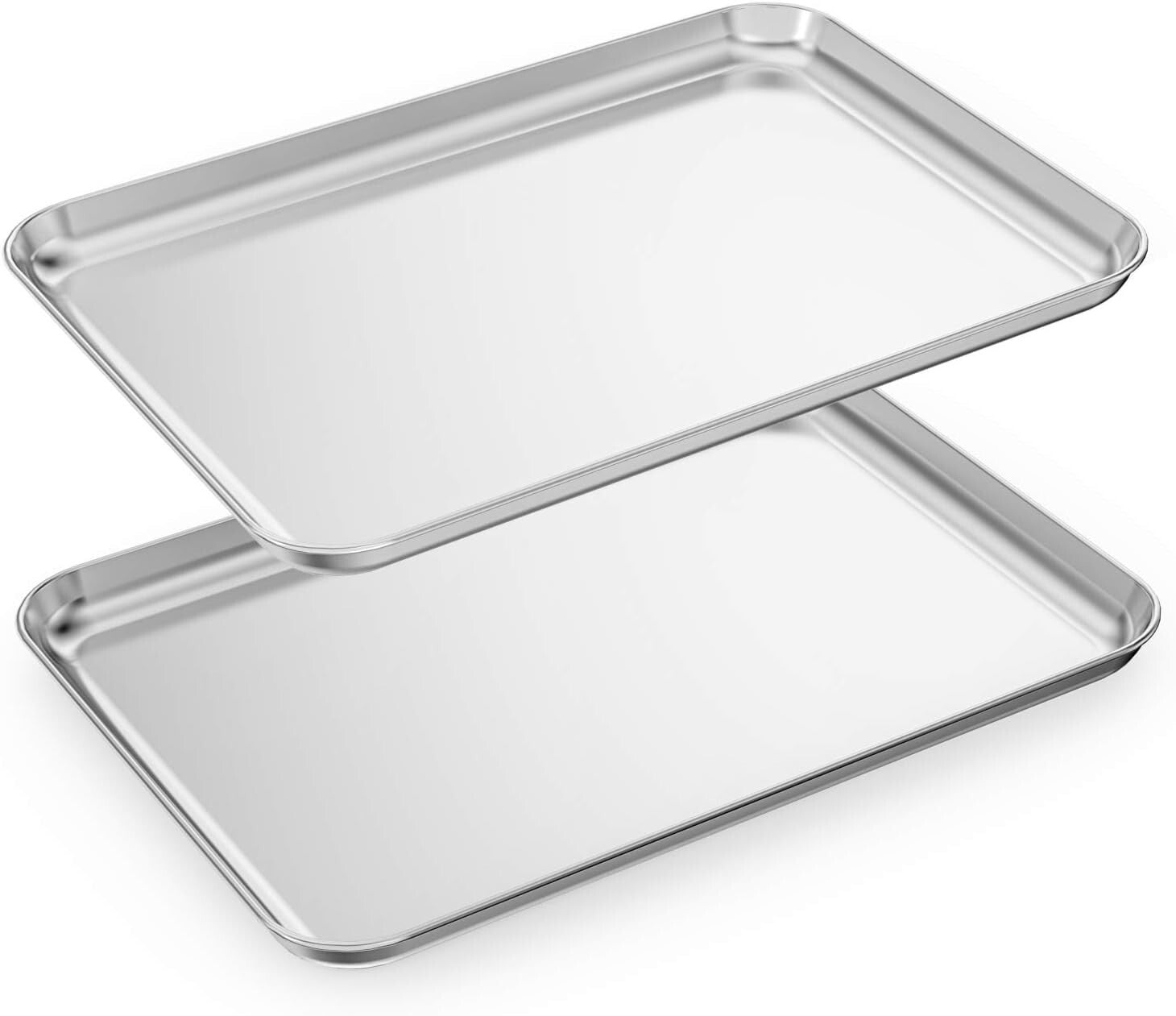 Easy-Clean Stainless Steel Baking Sheets Set of 2 - 23.54x15.67" for All Recipes