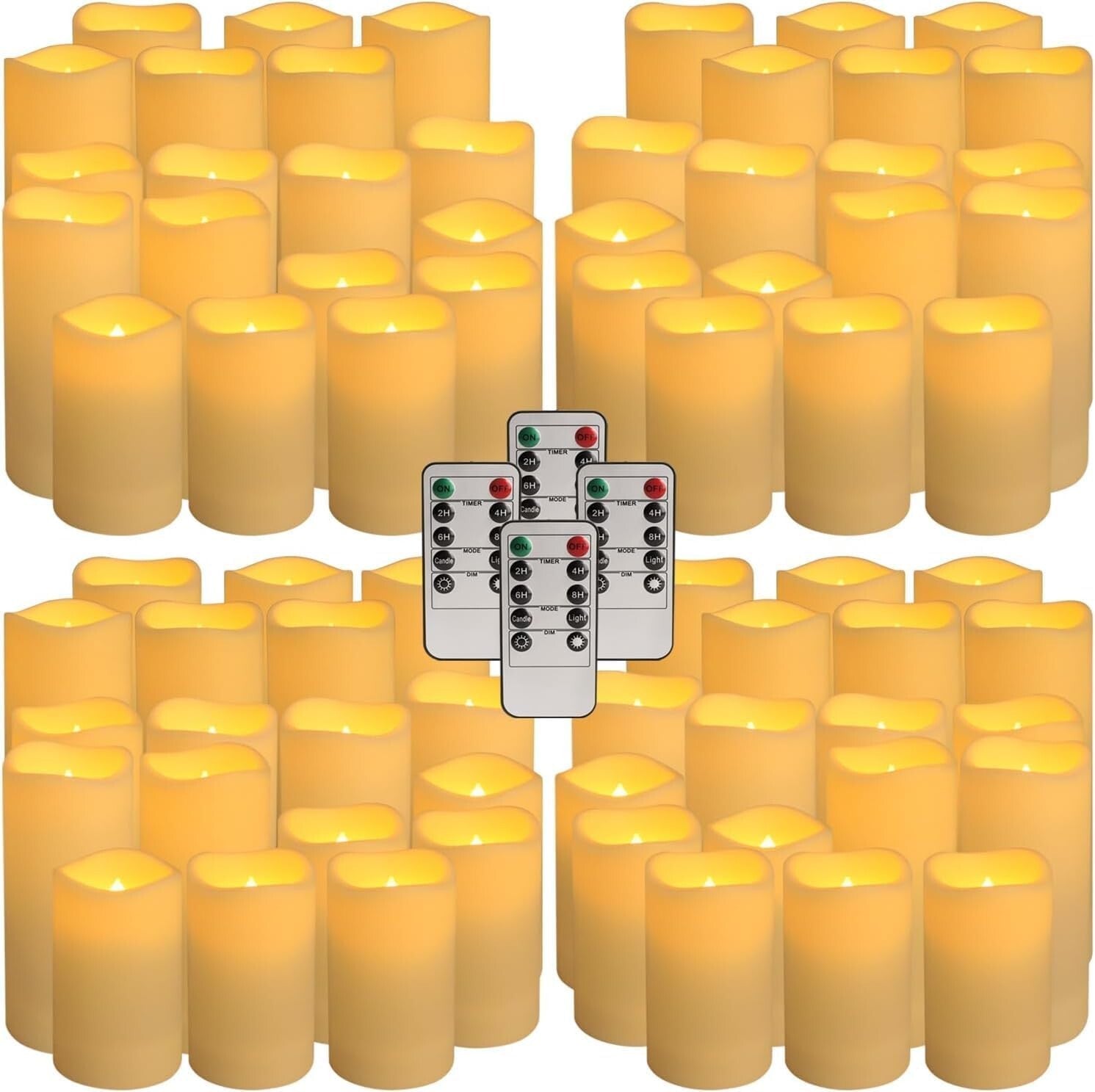 Set of 72 Waterproof Flameless Candles - Romantic, Safe Lighting for Kids & Pets