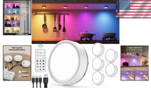 Load image into Gallery viewer, Magnetic RGB Puck Lights with Remote - Easy Touch for Dimmable Illumination