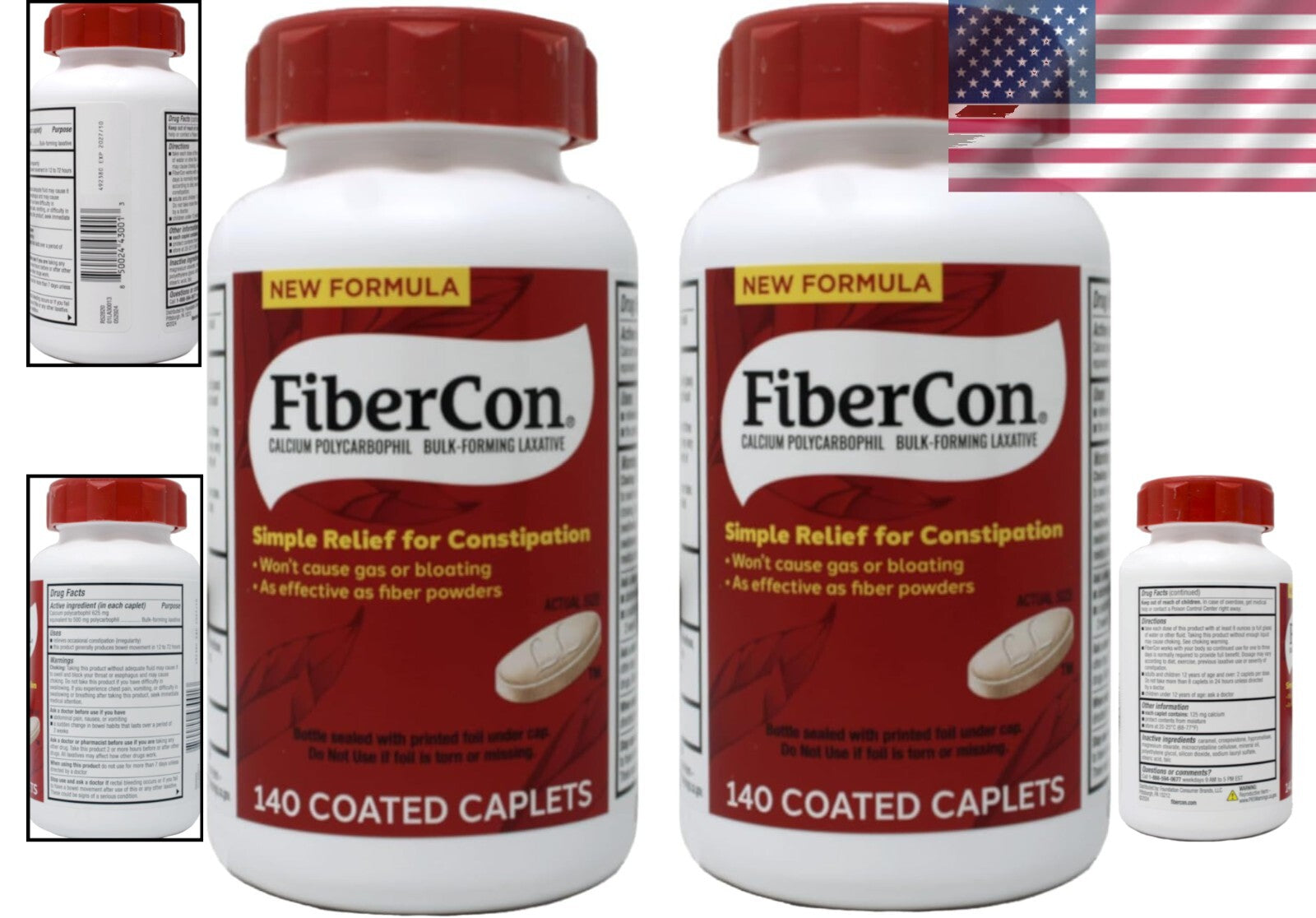 Fiber Therapy Powder for Gentle Digestive Support - 2 Pack of Unflavored Relief
