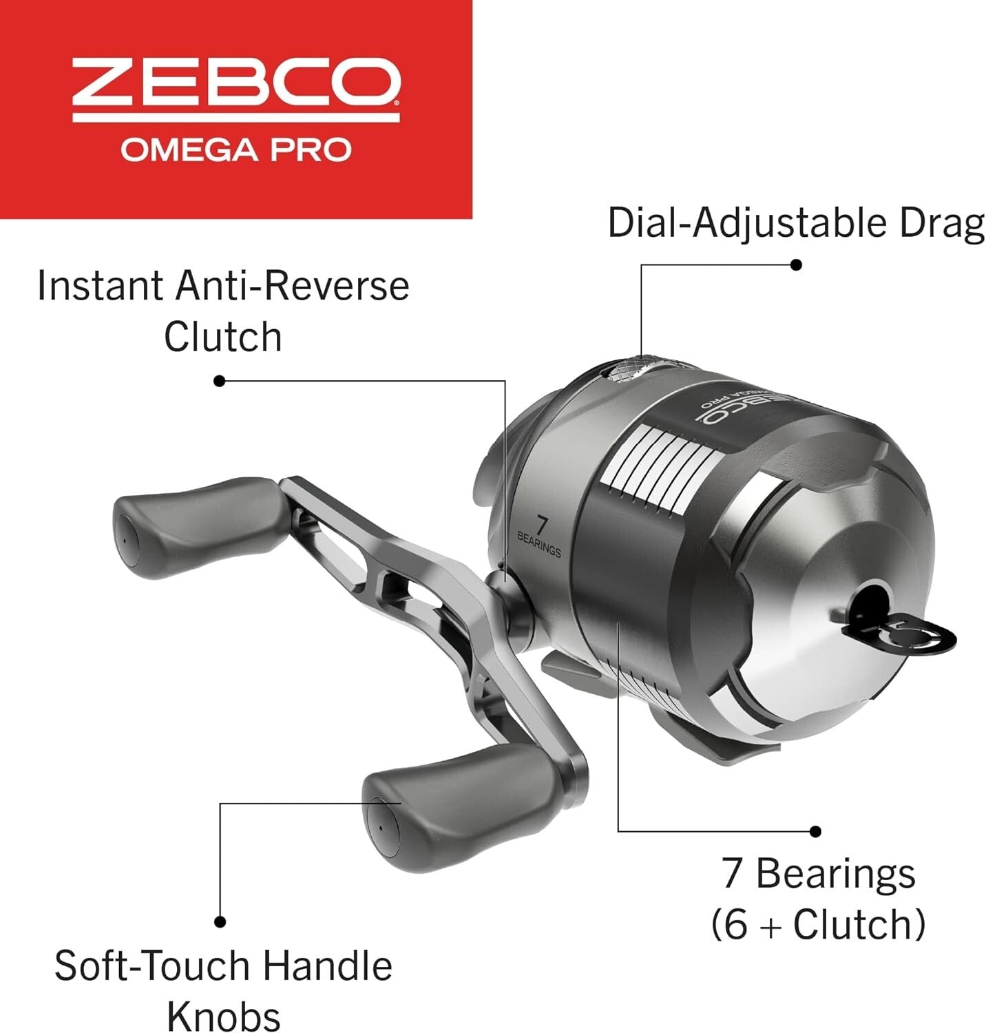 All-Metal Omega Pro Spincast Fishing Reel - Braid Ready with Quick-Change Spool