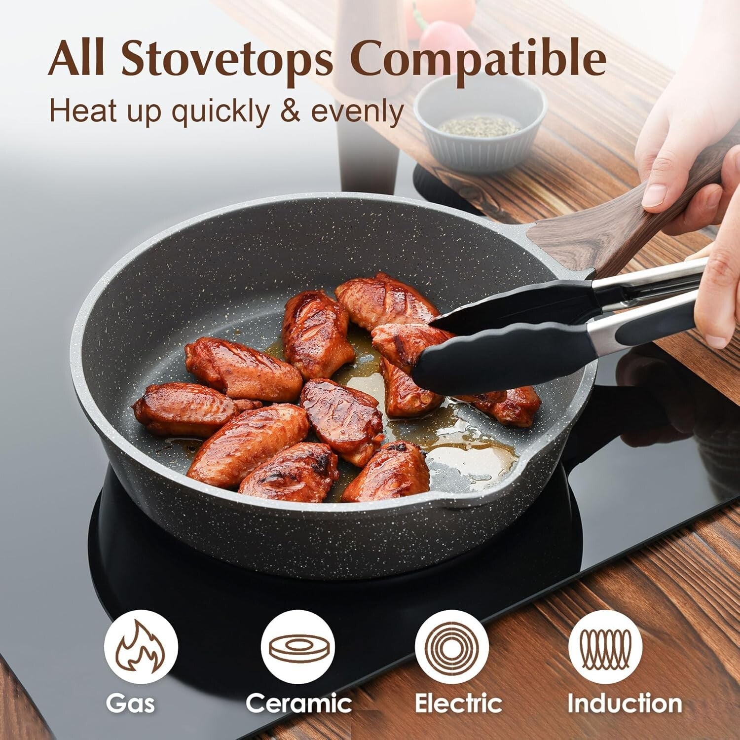 Versatile Nonstick Saute Pan with Stay-Cool Handle - Ideal for Healthy Cooking