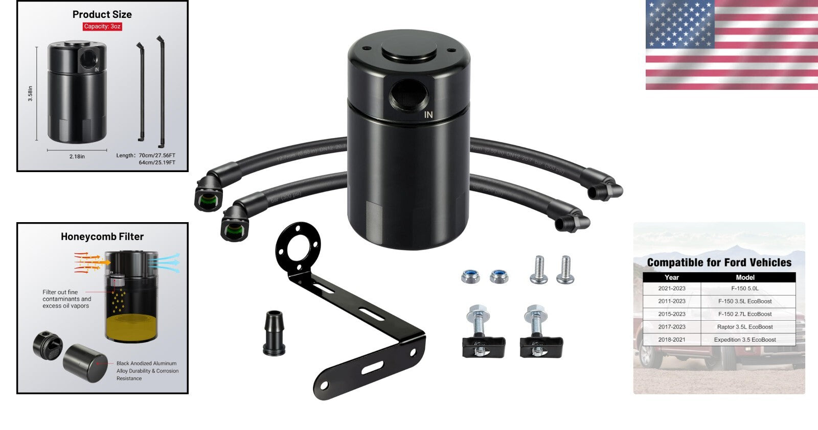 Efficient Air Oil Separator for 2011-2023 F-150 & Expedition - Easy Installation