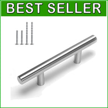 Load image into Gallery viewer, Stylish 50 Pack 3in Brushed Nickel Cabinet Pulls - Ambidextrous, Easy to Install