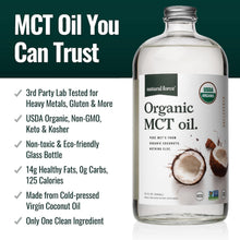 Load image into Gallery viewer, Organic MCT Oil - 32oz Glass Bottle, High-Quality Coconut Oil with 14g MCT