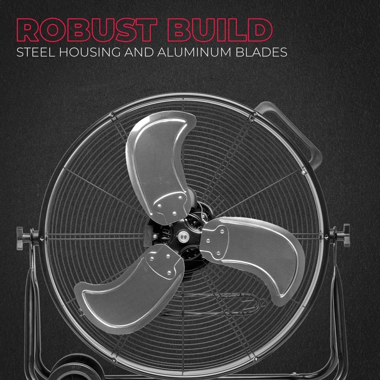 Durable High-Velocity 24-Inch Drum Fan with Adjustable Speed for Garage & Office