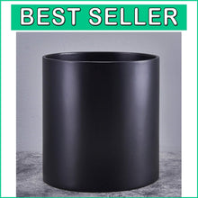 Load image into Gallery viewer, Lightweight 14-Inch Matte Black Plant Pot with Drainage - Mid-Century Essential