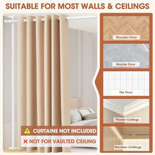 Load image into Gallery viewer, Heavy Duty Freestanding Partition Curtain Rod - 4-10ft Adjustable Privacy Screen