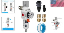 Load image into Gallery viewer, 1/2" NPT Air Filter Regulator Combo with 5 Micron Brass Element - 0-150 psi