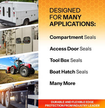 Load image into Gallery viewer, Flexible Trim Seal with Top Bulb – 25ft Weather-Resistant Seal for Cars &amp; Boats
