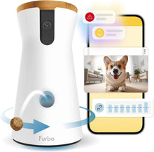 Load image into Gallery viewer, 360° Rotating Dog Camera with Treat Dispenser: Stay Connected with Your Pup