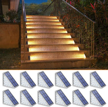 Load image into Gallery viewer, Energy-Efficient IP67 Solar Step Lights - 12 Pack Automatic Warm White Lighting