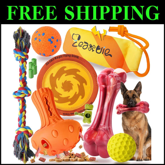 12-Pack Heavy-Duty Dog Chew Toys for Aggressive Chewers - Ultimate Fun Set