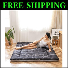 Load image into Gallery viewer, Compact and Durable Full Size Black Marble Futon Mattress for Guests &amp; Camping