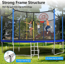 Load image into Gallery viewer, Upgraded 16FT Trampoline for Kids - Includes Sprinkler, Light &amp; Game Hoop