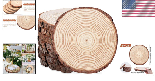 DIY Craft Wood Slices 9-10'' - Natural Pine Rounds for Home & Event Decor