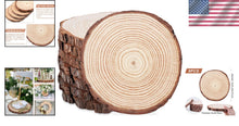Load image into Gallery viewer, DIY Craft Wood Slices 9-10'' - Natural Pine Rounds for Home &amp; Event Decor
