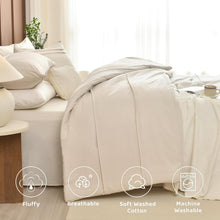 Load image into Gallery viewer, Wheat Color 3PC King Comforter Set - Soft, Lightweight &amp; Durable Cotton Bedding