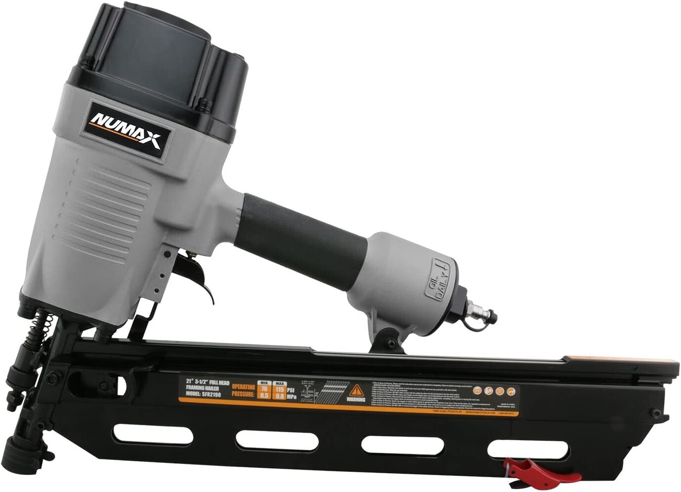 Professional 3-1/2" Full Round Head Nailer with Anti-Dry Fire & Comfort Grip