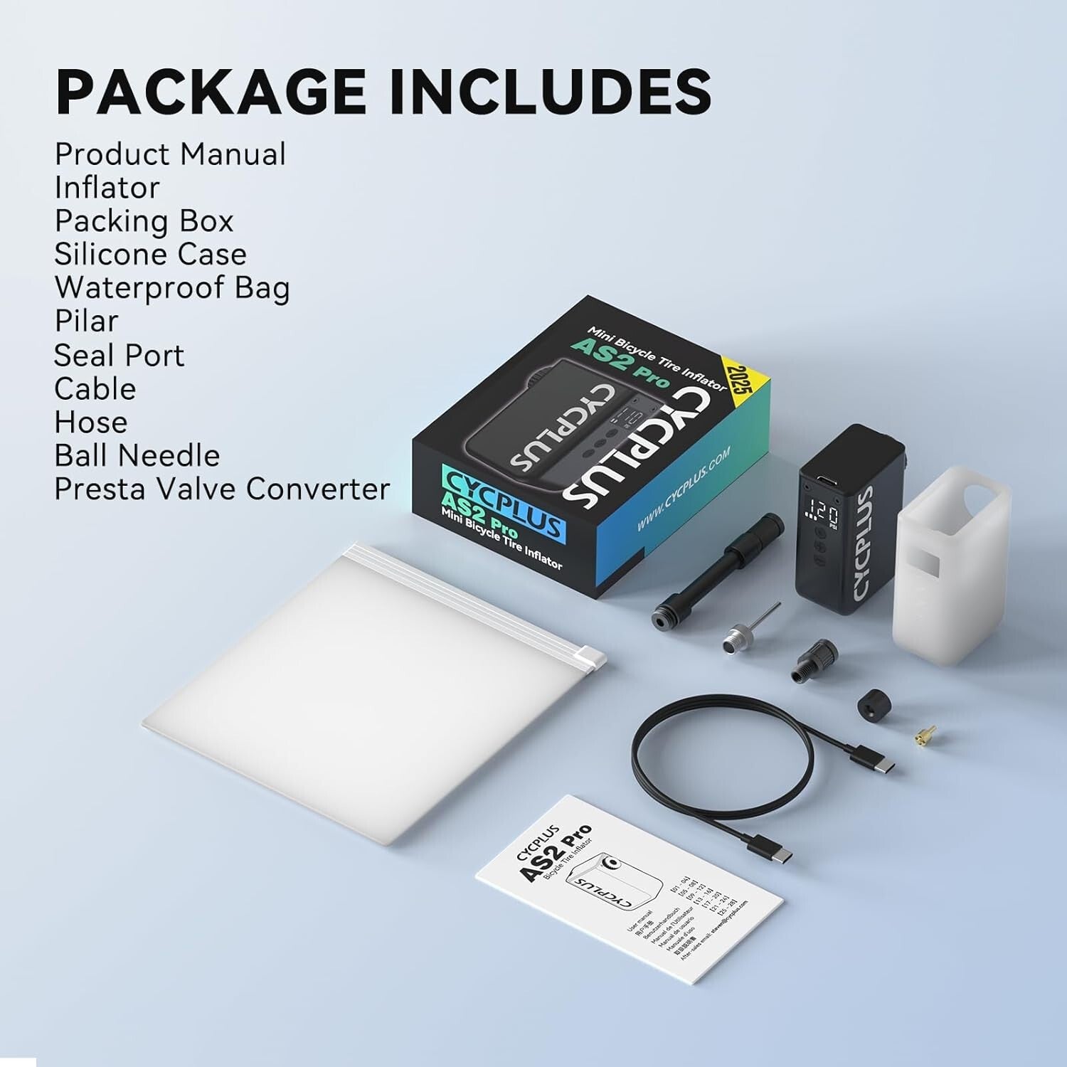 Compact 120 PSI Mini Inflator for E-Bikes and Mountain Bikes - Auto Stop Feature