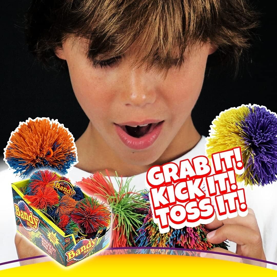 Assorted Rainbow Fuzzy Rubber Balls - 24 Pack Sensory Toy Set for Kids & Adults