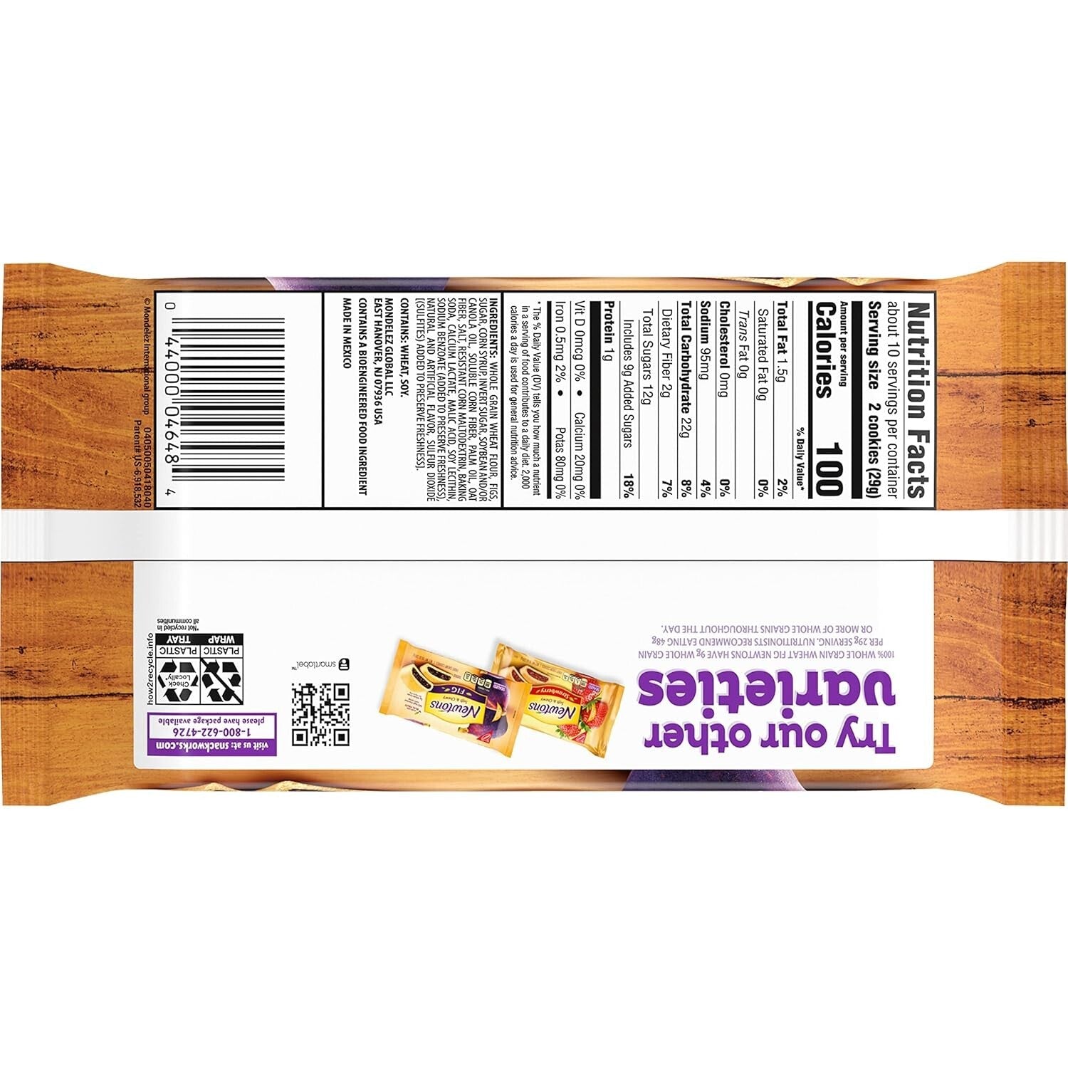 Delicious 12 x 10 oz Packs of Whole Grain Chewy Fig Bars - Kosher Snack