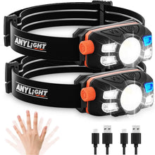 Load image into Gallery viewer, Versatile 2-Pack LED Headlights with Motion Sensor &amp; Stepless Brightness Control