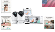 Load image into Gallery viewer, 2K Resolution Baby Monitor with 5000mAh Battery &amp; Cry Alerts - Ideal for Parents