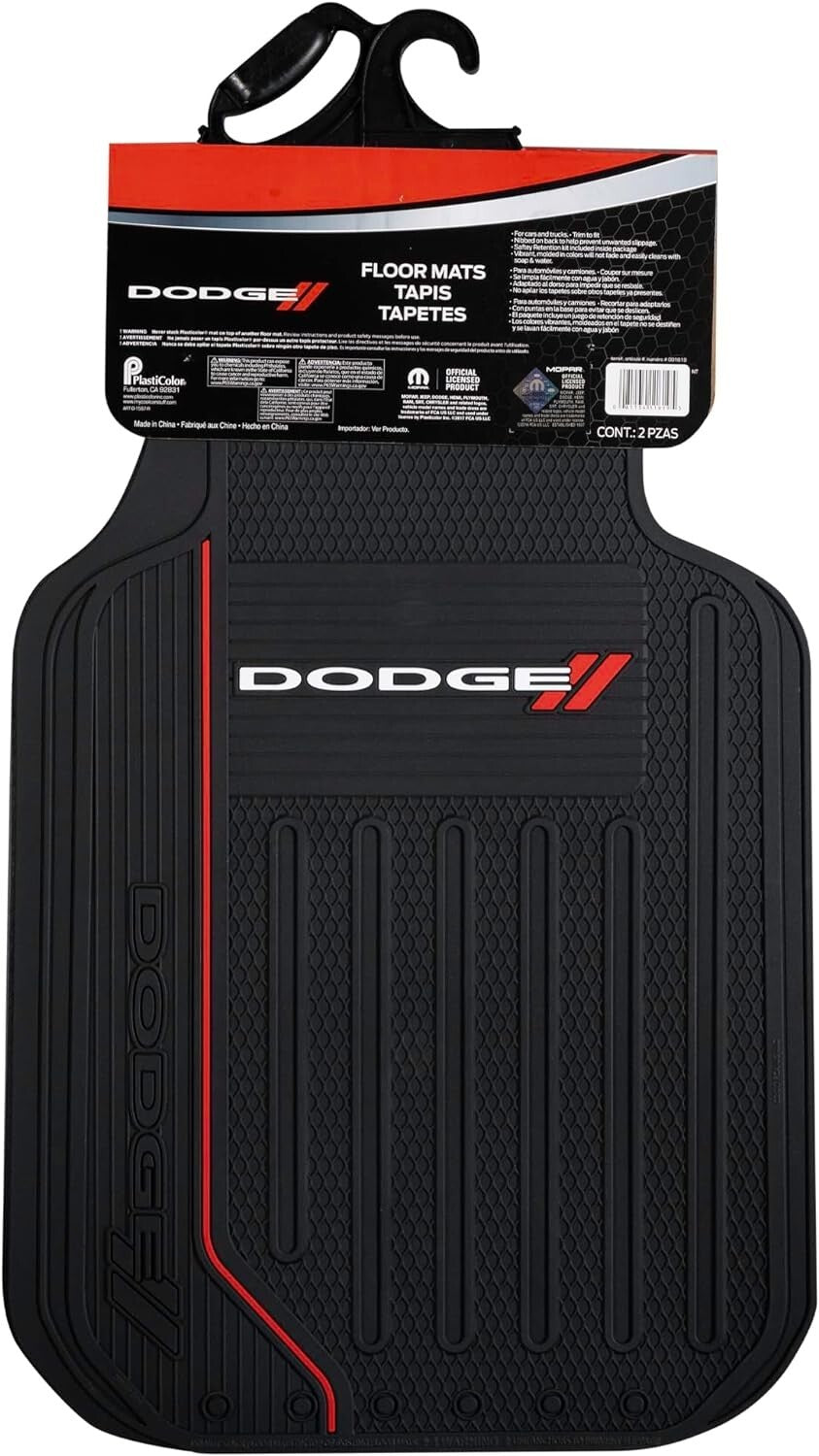 Dodge Elite Series Universal Floor Mat Set - Stylish Black PVC Protection