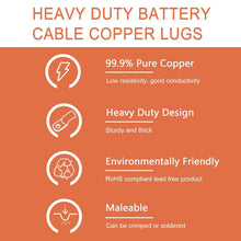 Load image into Gallery viewer, Heavy-Duty 296PCS Copper Wire Lugs &amp; Shrink Tubing - AWG 8-1/0 with FLARED Ends