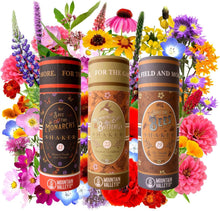 Load image into Gallery viewer, GMO-Free Wildflower Seed Shaker - Hummingbird, Monarch &amp; Bee Mix for 1,000 sq ft