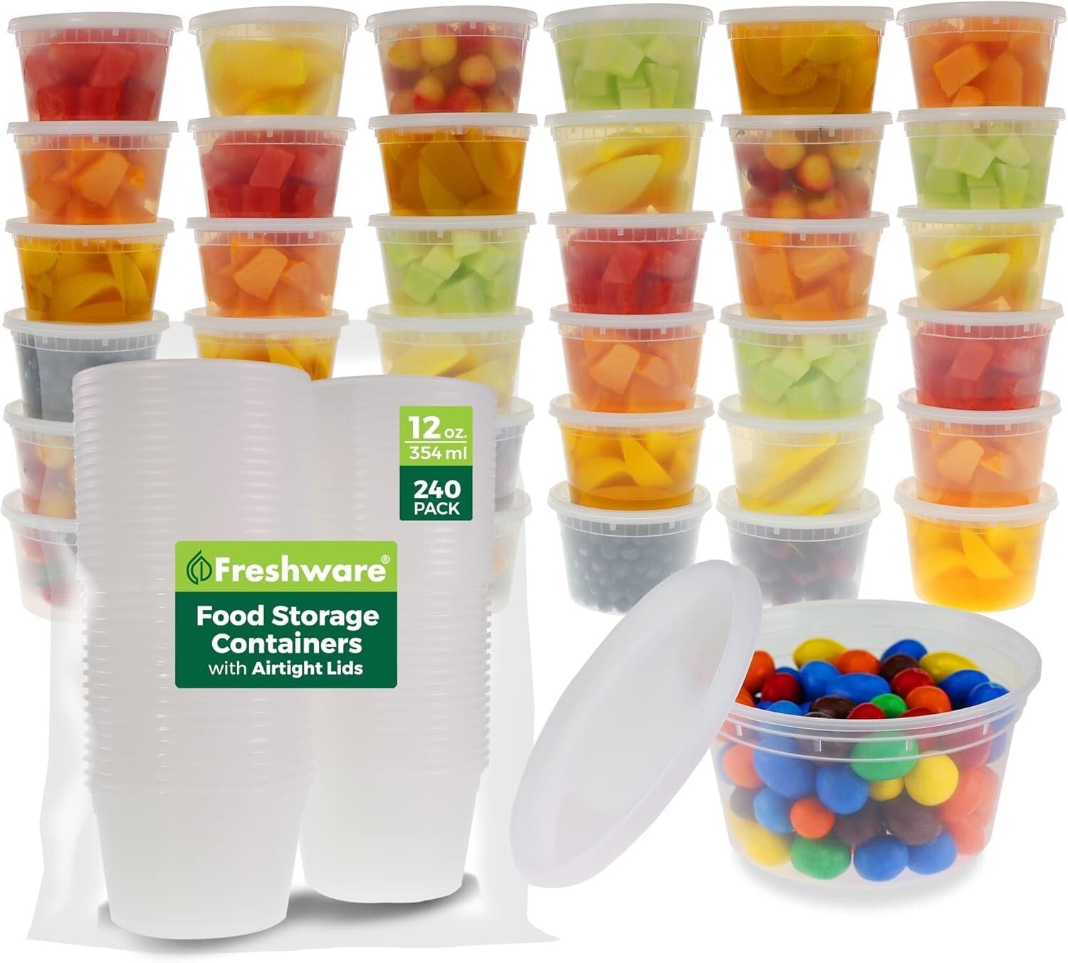 12 oz Clear Stackable Deli Containers with Lids – Ideal for Meal Prep & Freezer