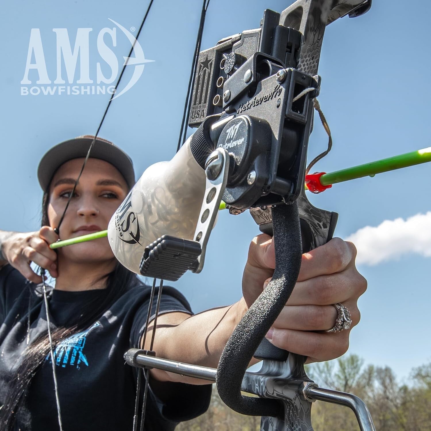 Durable Stainless Steel Retriever TNT Bowfishing Reel with Quick-Release Mount