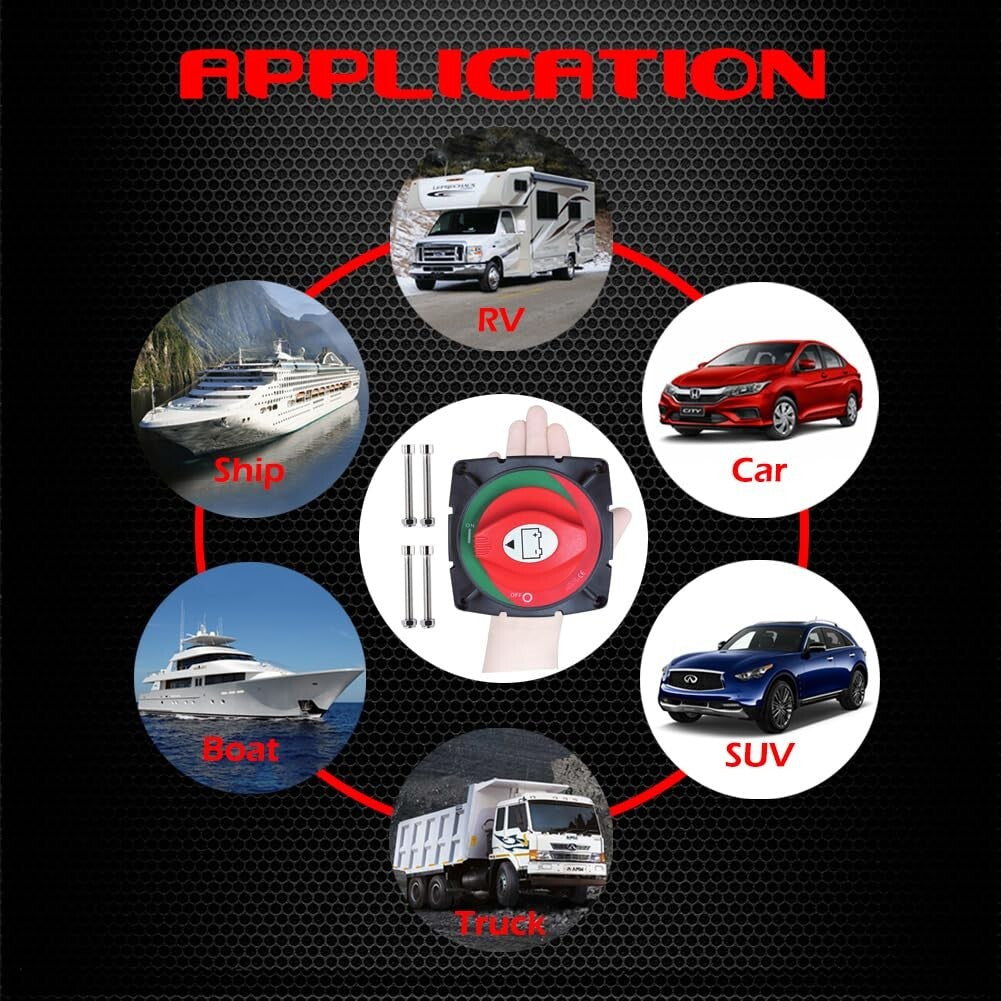 Heavy Duty Rotary Battery Master Cut Switch for 12-48V Marine & RV Applications