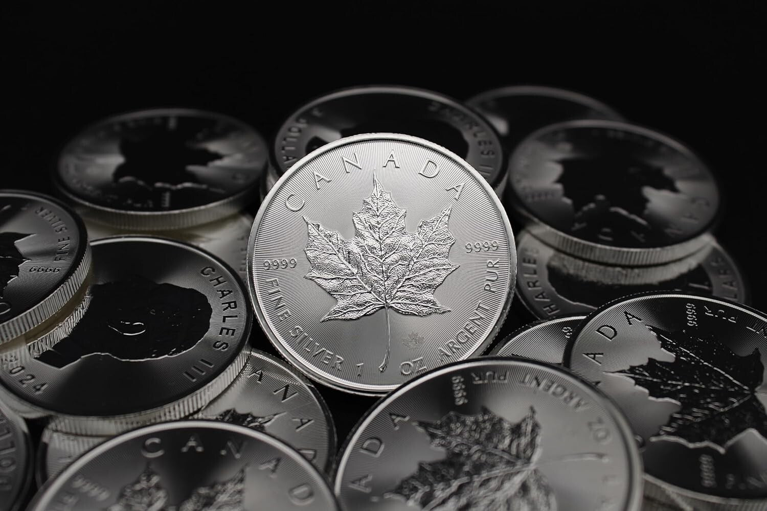 Lustrous Canadian Silver Maple Leaf Coin - $5 Brilliant Uncirculated, 1 Troy Oz