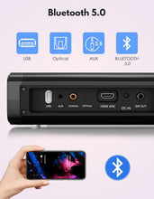 Load image into Gallery viewer, Bluetooth 5.0 Surround Sound Bar with Subwoofer – 10 EQ Modes &amp; Remote Control