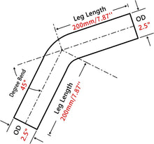 Load image into Gallery viewer, 2PCS 15.75 Inch 45° Stainless Steel Mandrel Exhaust Bend Pipe - DIY Ready
