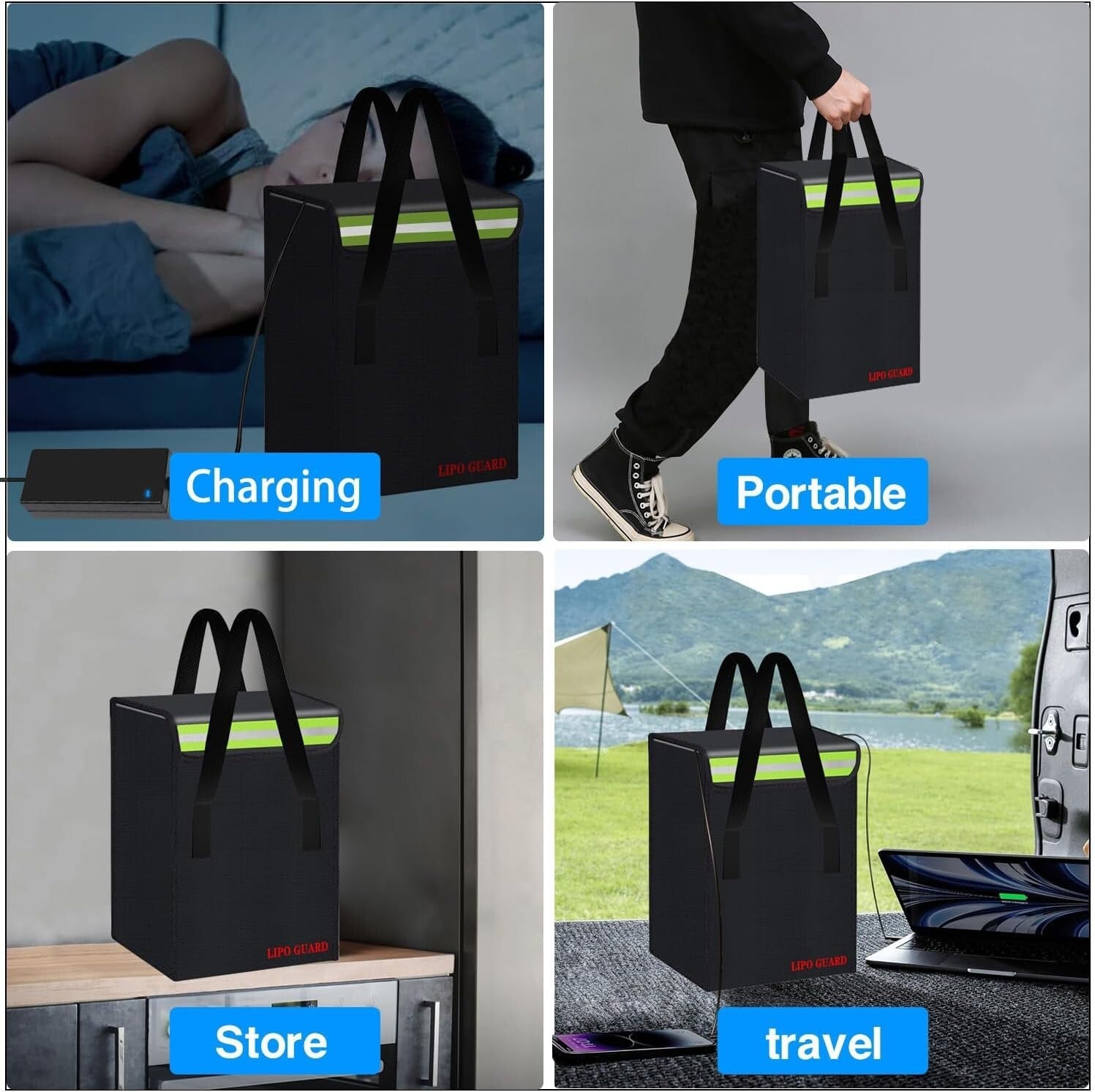 Fireproof Lipo Battery Storage Bag - Large Capacity 500*350*300mm Safe Pouch