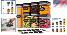 Load image into Gallery viewer, 7-Piece Airtight Food Storage Containers Set - Jet Black with Flip Top Lids