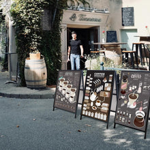 Load image into Gallery viewer, Metal Sandwich Board Sign with Anti-Glare Covers - Easy Ad Changes &amp; Durable
