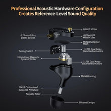 Load image into Gallery viewer, ZS12 PRO X Hybrid In-Ear Gaming Earbuds with 1DD+5BA Drivers - Dark Black
