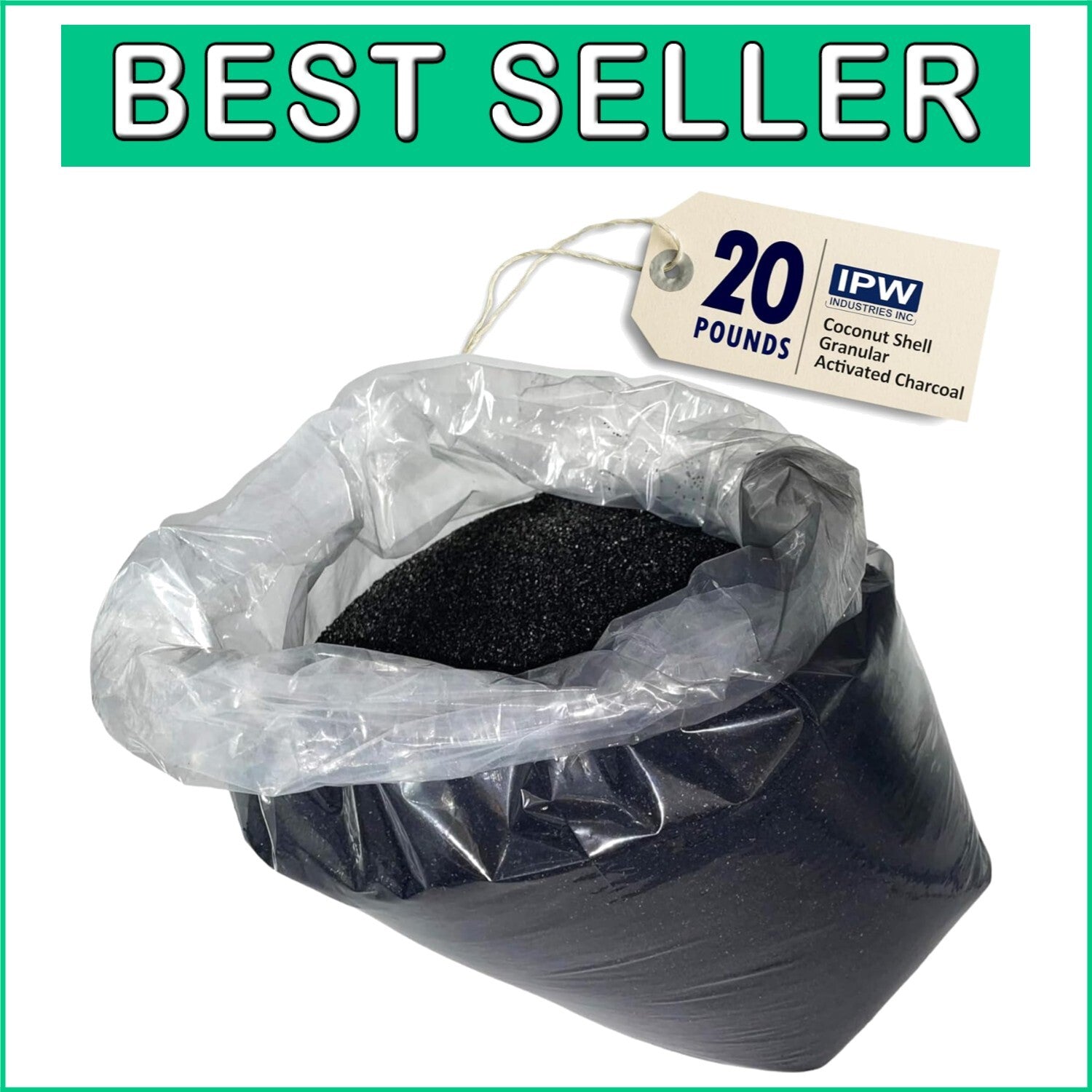Coconut Shell Activated Charcoal - 20lbs for Home & Commercial Water Systems