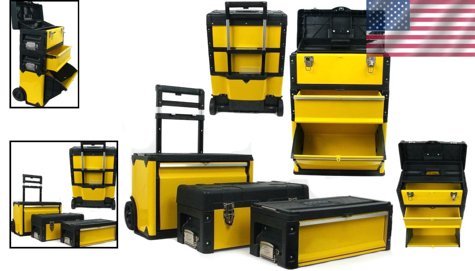 Durable Tool Box Mobile System - 3 Compartments for Effortless Tool Organization
