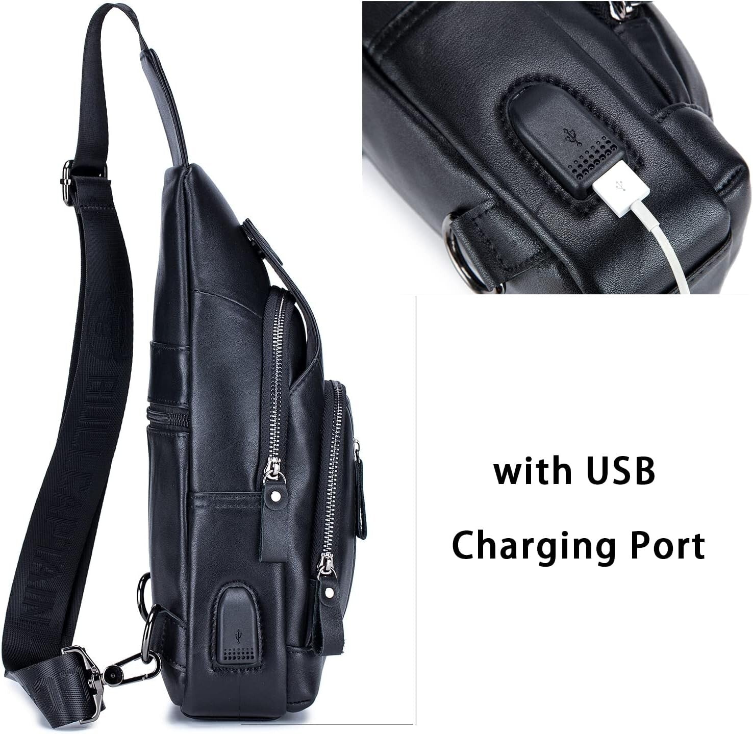 Versatile Genuine Leather Men’s Sling Bag - Casual Crossbody for Essentials